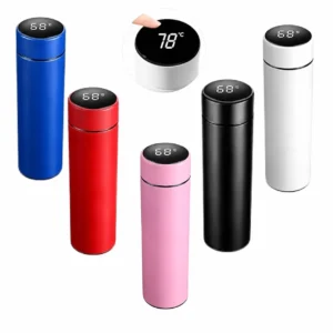 Garrafa Térmica com Termômetro LED 500ml – Cores Sortidas