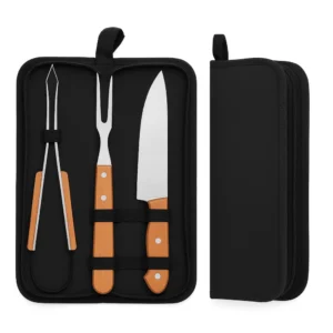 Kit de Churrasco 3 Peças com Estojo – Aço Inox